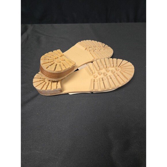 Stuart Weitzman Beige Slide Sandals Suede Flats Size 10 - Picture 6 of 6